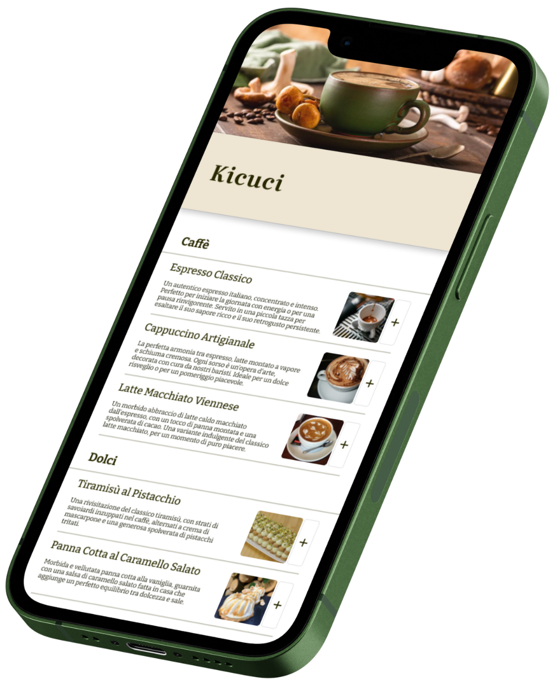 Kikuci Mockup of Mobile Application